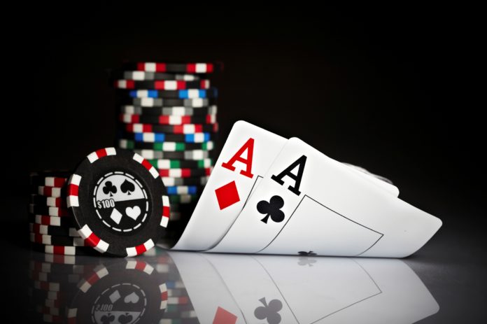 Photo gambling chips on the dark