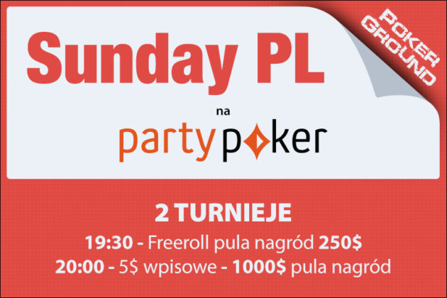 PartyPoker dodaje 100 wejściówek do SundayPL za darmo!