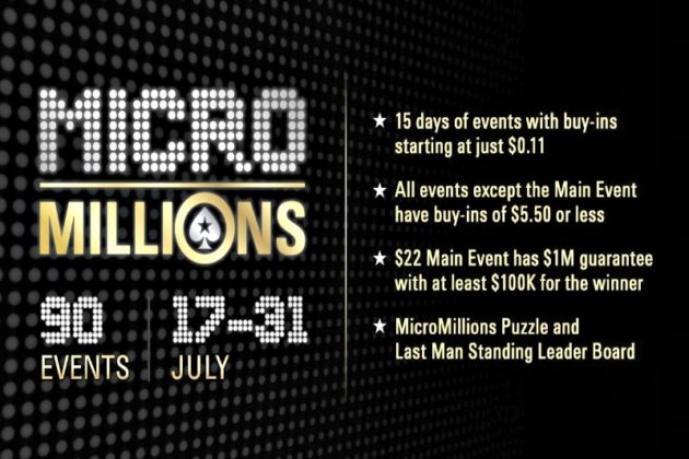Początek odchudzonego festiwalu „MicroMillions” na PokerStars