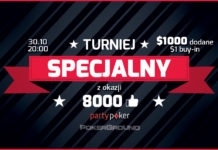 Mega Turniej „PG 8K Fans On Facebook” na PartyPoker z darmowymi $1.000 – 30.10.