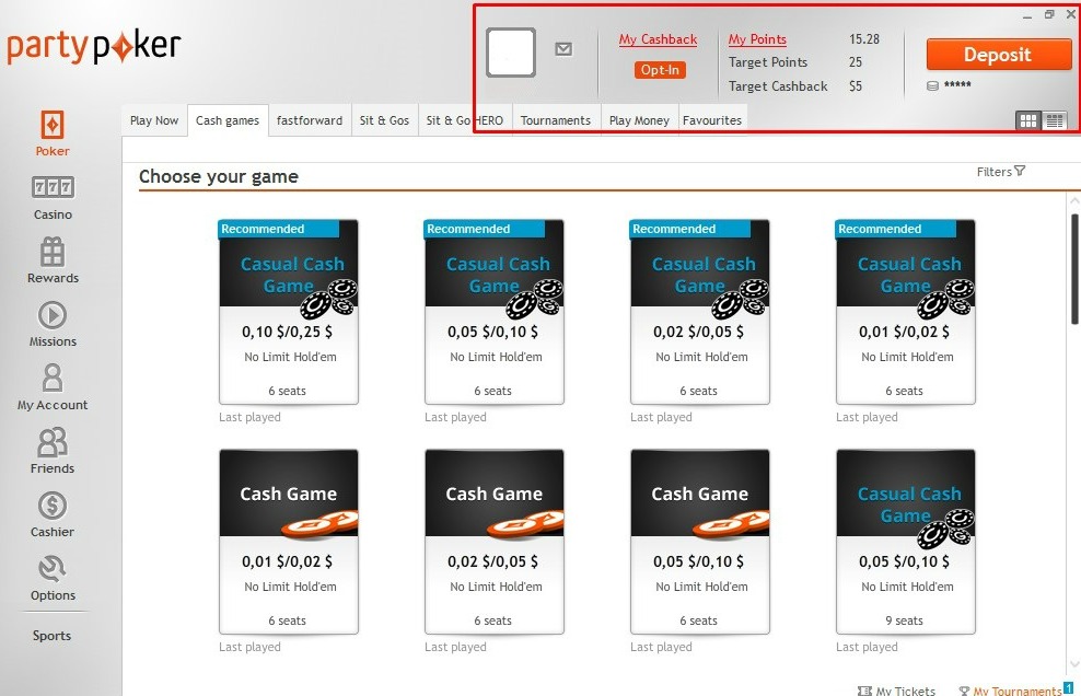 Cashback PartyPoker