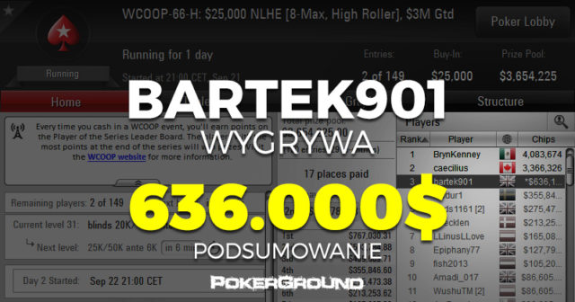 Bartek901 zwycięża ponad 636.000$ w turnieju za 25k$ (PODSUMOWANIE)