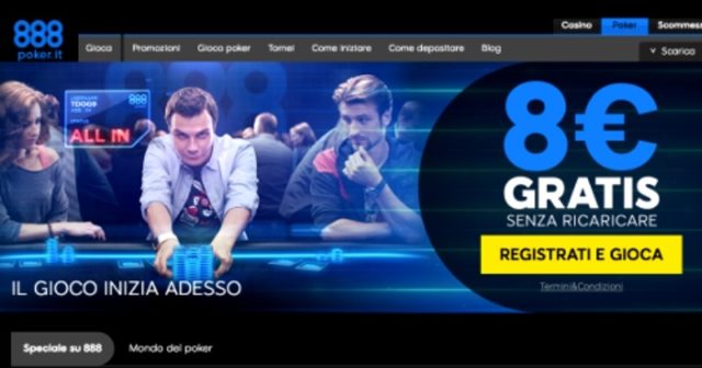 888Poker startuje z oficjalną stroną pokerową we Włoszech