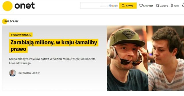 „Zarabiają miliony, w kraju łamaliby prawo” – Onet o pokerzystach