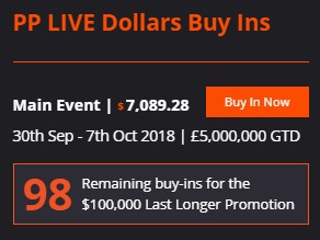 MILLIONS UK - PP LIVE Dollars