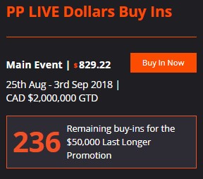 WSOP-C Canada - PP LIVE Dollars