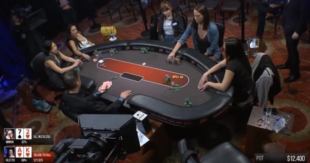 Kelly Minkin i jej zwycięski 5-bet all-in z 7-2 w grze cashowej „Poker Night in America”