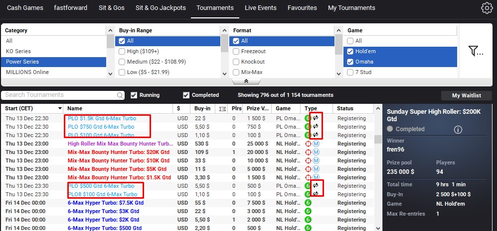 PartyPoker Freezouts