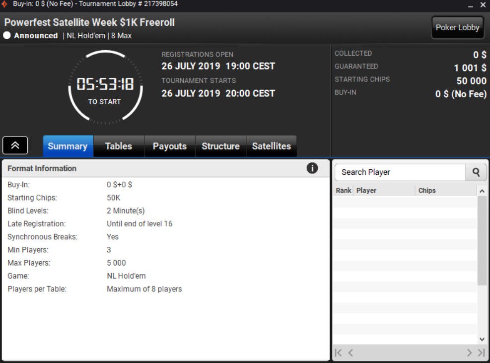 Powerfest X - freeroll