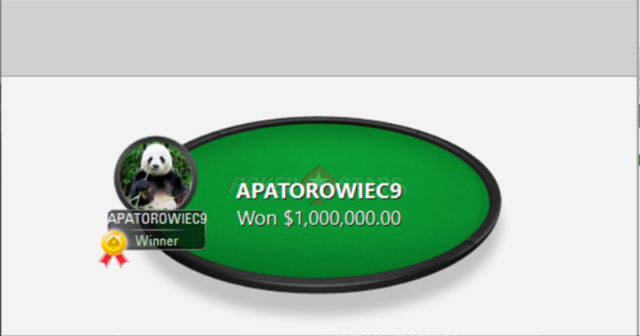 PokerStars: APATOROWIEC9 wygrywa 1mln$ w cztery minuty!