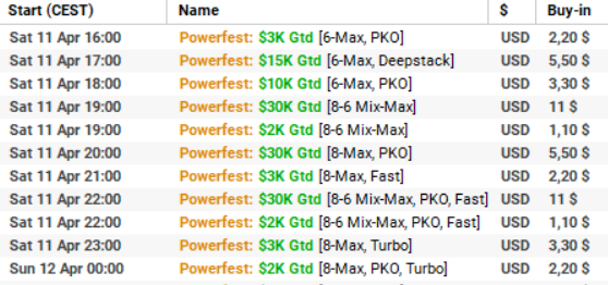 Sobota - Powerfest