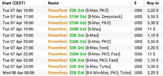 Wtorek - Powerfest