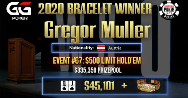 WSOP Online: Gregor „soulsntfaces” Muller zwycięzcą eventu Limit Hold’em