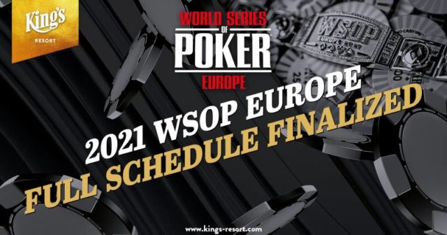 WSOP Europe 2021: Harmonogram festiwalu (11 mln€ GTD)