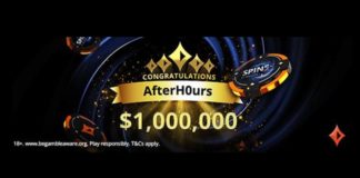 PartyPoker: AfterH0urs wygrywa SPIN-a o 1.000.000$ AfterH0urs wygrywa 1.000.000$ w SPINIE na PartyPoker (plansza informacyjna)