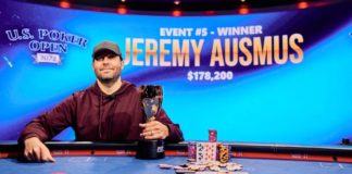 US Poker Open 2022: Zwycięstwa Nakamury i Ausmusa US Poker Open 2022 Jeremy Ausmus (gracz pozuje z pucharem po zwycięstwie w evencie nr 5)