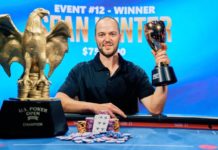 US Poker Open 2022: Sean Winter dokonał rzeczy niemożliwej! US Poker Open Sean Winter (gracz pozuje do zdjęcia z pucharami za zwycięstwo w finale oraz zwycięstwo w klasyfikacji generalnej)